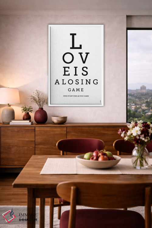 تابلو دکوراتیو عشق یک بازی باخت است اثر رافائل گومز - D3W