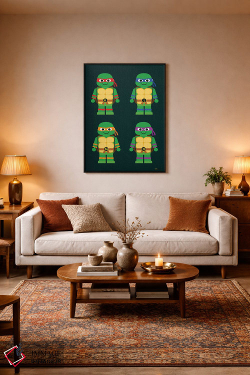 تابلو دکوراتیو لاک پشت های نینجا نوجوان جهش یافته اسباب بازی اثر رافائل گومز - D4B