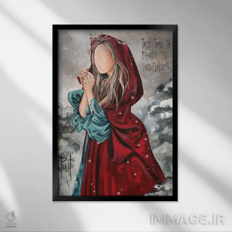 تابلو دکوراتیو زمان بگذار برای دنبال کردن اثر روت آرت کرییشنز - نمای قابدار مشکی