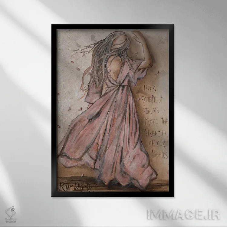 تابلو دکوراتیو سخت ترین طوفان های زندگی اثر روت آرت کرییشنز - نمای قابدار مشکی