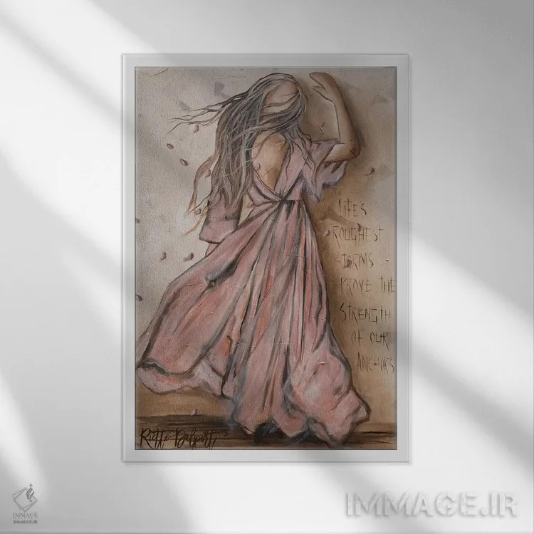تابلو دکوراتیو سخت ترین طوفان های زندگی اثر روت آرت کرییشنز - نمای قابدار سفید