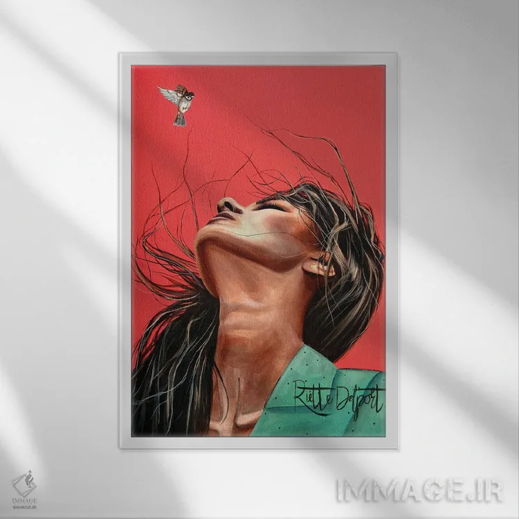 تابلو دکوراتیو سرت را بالا نگه دار اثر روت آرت کرییشنز - نمای قابدار سفید