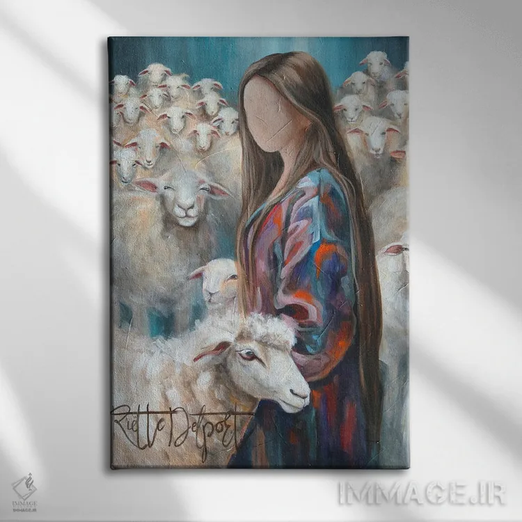 تابلو دکوراتیو چوپان اثر روت آرت کرییشنز - نمای روبهرو روی دیوار
