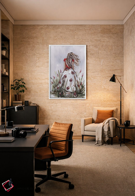 تابلو دکوراتیو لباس اناری اثر روت آرت کرییشنز - D4W