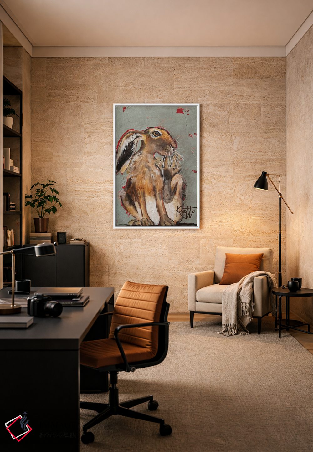 تابلو دکوراتیو خرگوش یک اثر روت آرت کرییشنز - D6W