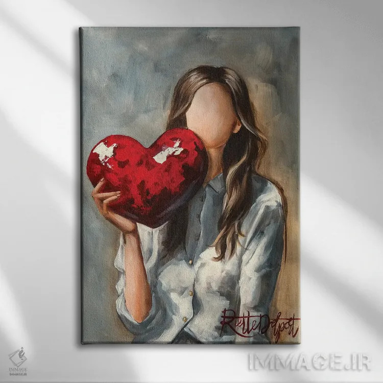 تابلو دکوراتیو عشق اثر روت آرت کرییشنز - نمای روبهرو روی دیوار