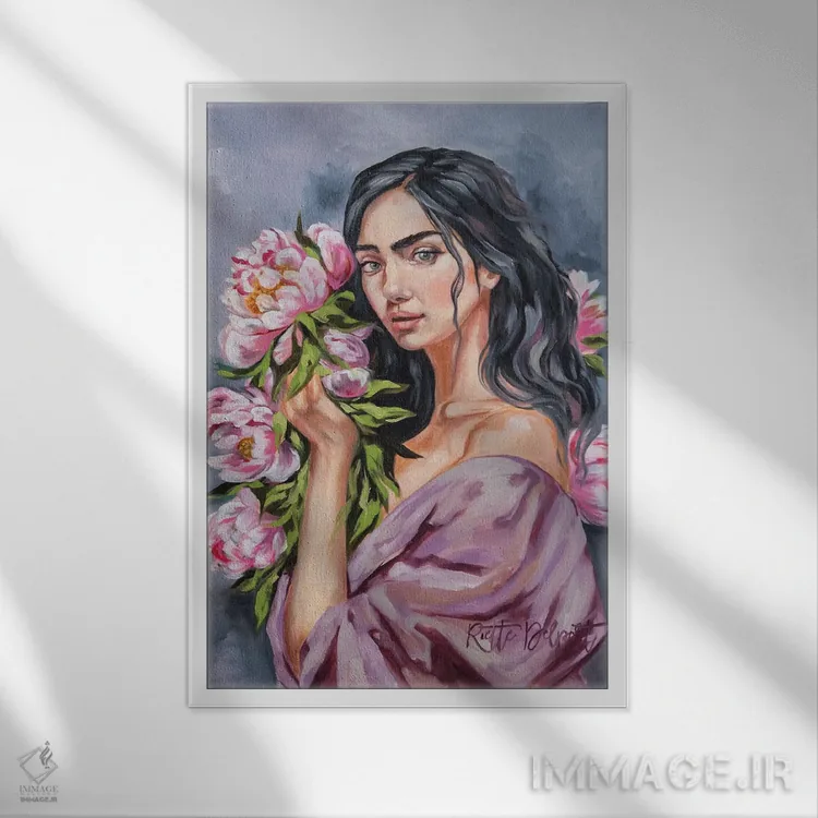 تابلو دکوراتیو در لحظه زندگی کن اثر روت آرت کرییشنز - نمای قابدار سفید