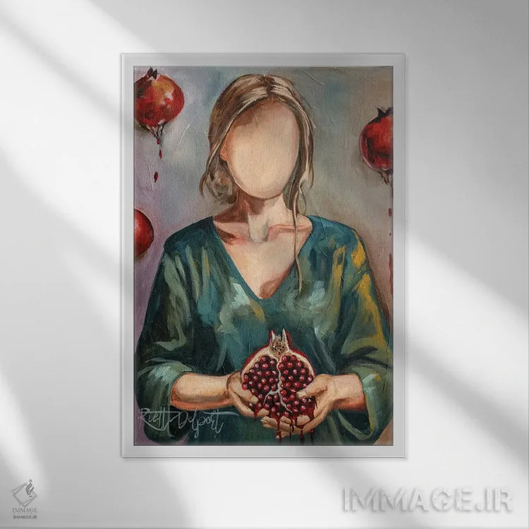 تابلو دکوراتیو انار شکرگزار اثر روت آرت کرییشنز - نمای قابدار سفید