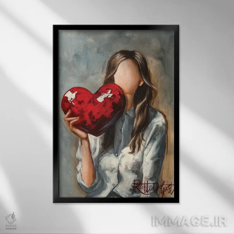 تابلو دکوراتیو عشق اثر روت آرت کرییشنز - نمای قابدار مشکی
