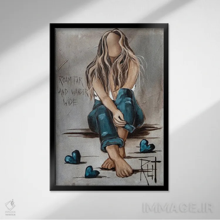 تابلو دکوراتیو سفر دور اثر روت آرت کرییشنز - نمای قابدار مشکی