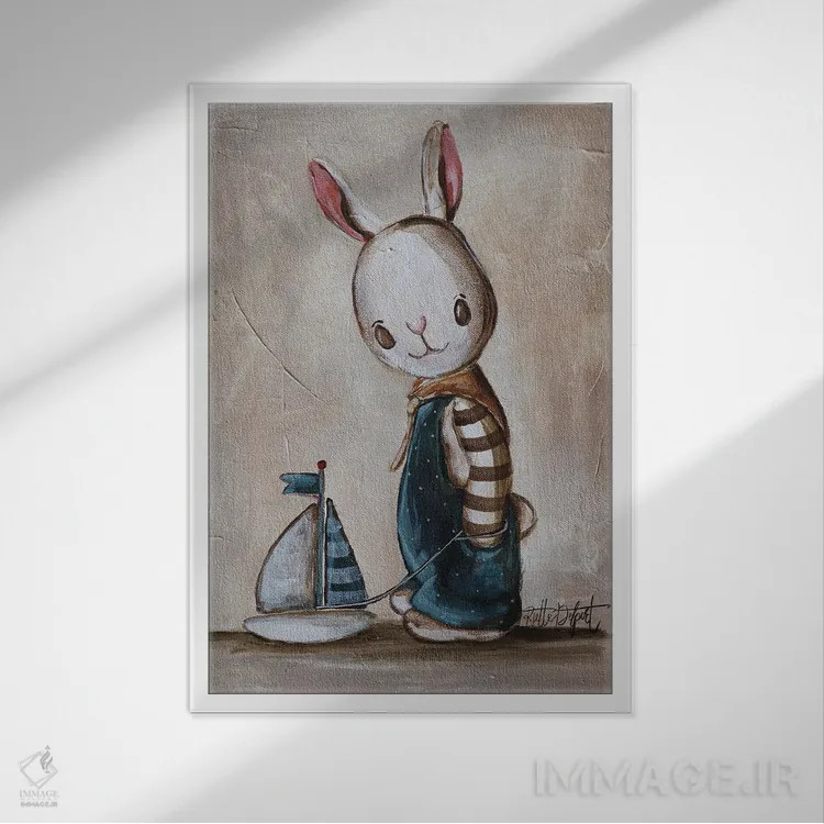 تابلو دکوراتیو پسر کوچولوی شجاع اثر روت آرت کرییشنز - نمای قابدار سفید