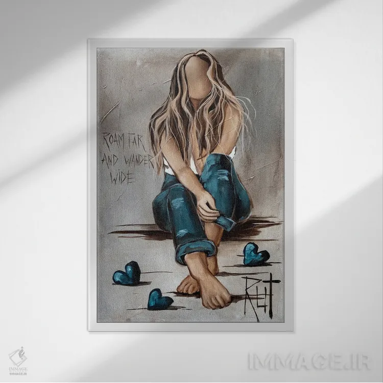 تابلو دکوراتیو سفر دور اثر روت آرت کرییشنز - نمای قابدار سفید