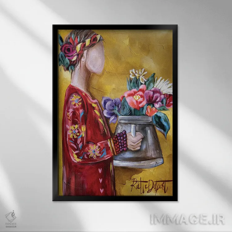 تابلو دکوراتیو آرام اثر روت آرت کرییشنز - نمای قابدار مشکی