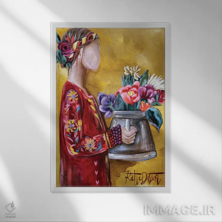 تابلو دکوراتیو آرام اثر روت آرت کرییشنز - نمای قابدار سفید