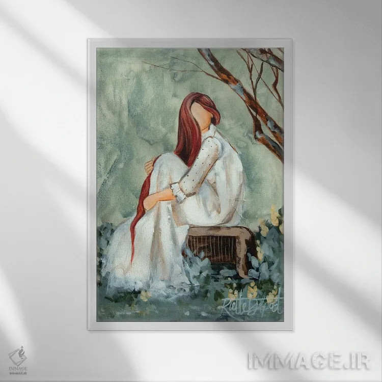تابلو دکوراتیو به دل طبیعت وحشی اثر روت آرت کرییشنز - نمای قابدار سفید