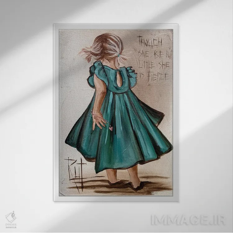 تابلو دکوراتیو او سرسخت است اثر روت آرت کرییشنز - نمای قابدار سفید