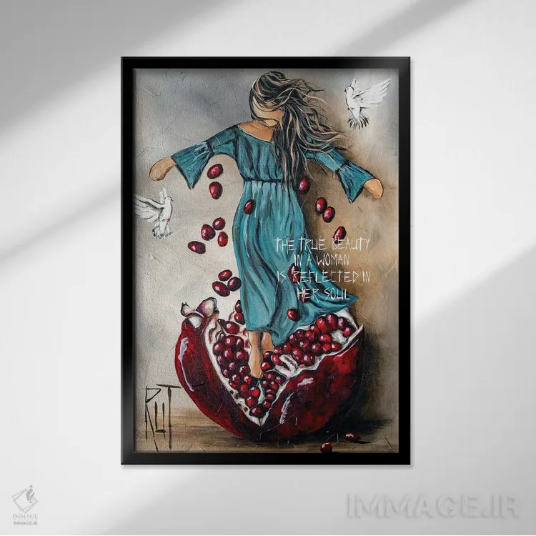 تابلو دکوراتیو زیبایی واقعی اثر روت آرت کرییشنز - نمای قابدار مشکی