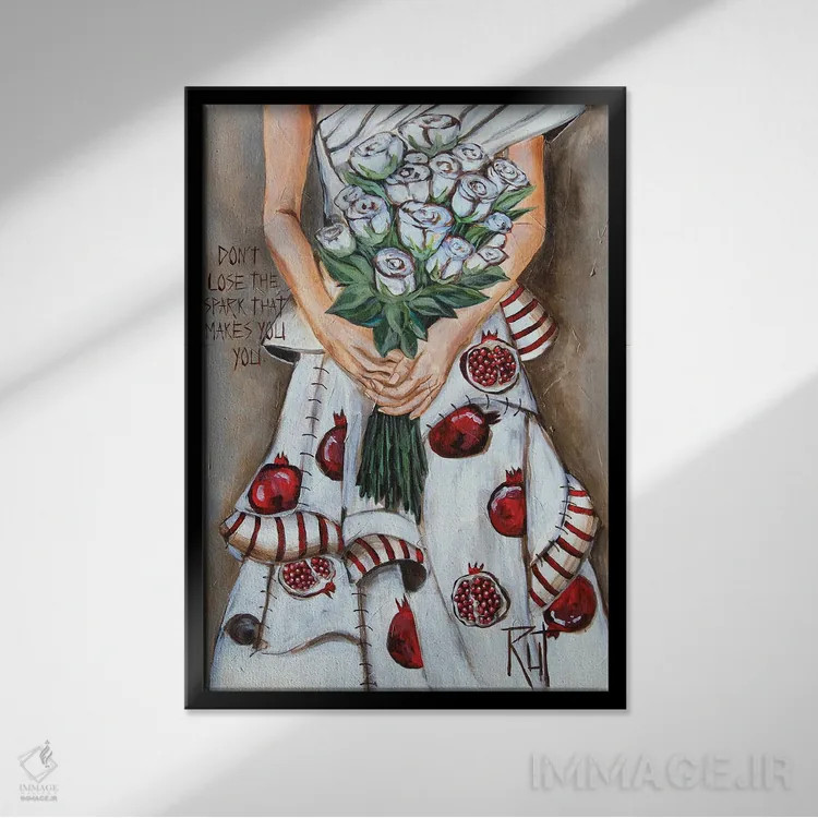 تابلو دکوراتیو جرقه را از دست نده اثر روت آرت کرییشنز - نمای قابدار مشکی