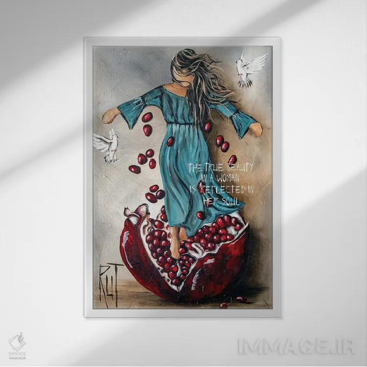 تابلو دکوراتیو زیبایی واقعی اثر روت آرت کرییشنز - نمای قابدار سفید