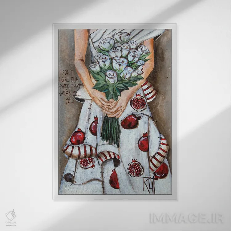 تابلو دکوراتیو جرقه را از دست نده اثر روت آرت کرییشنز - نمای قابدار سفید