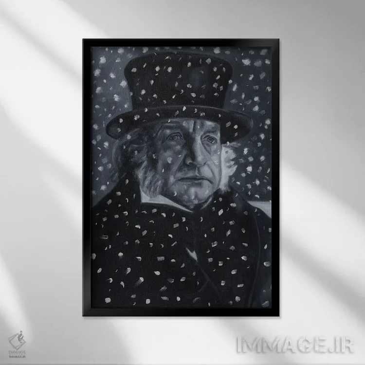 تابلو دکوراتیو ابنیزر اسکروچ اثر رابرت بورکار - نمای قابدار مشکی
