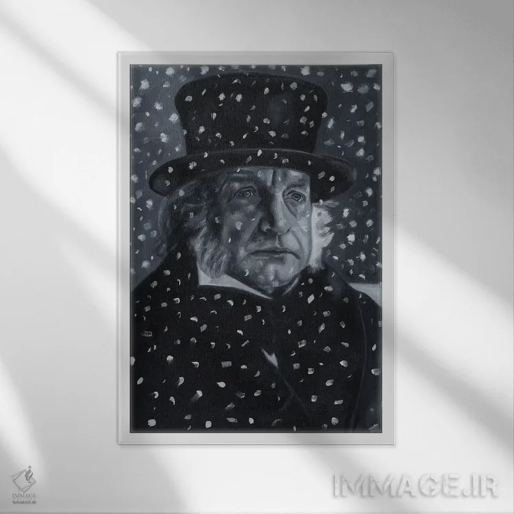 تابلو دکوراتیو ابنیزر اسکروچ اثر رابرت بورکار - نمای قابدار سفید