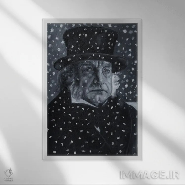 تابلو دکوراتیو ابنیزر اسکروچ اثر رابرت بورکار - نمای قابدار سفید