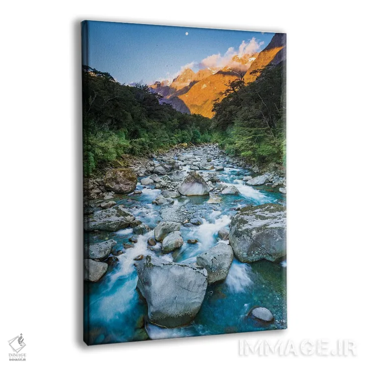 تابلو دکوراتیو Fiordland National Park, South Island,طلوع ماه بر فراز کوه ما… اثر راس بیشاپ - نمای پرسپکتیو محصول
