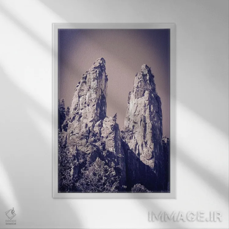 تابلو دکوراتیو Yosemite National Park, California, USA,برج های کلیسایی، پارک… اثر راس بیشاپ - نمای قابدار سفید