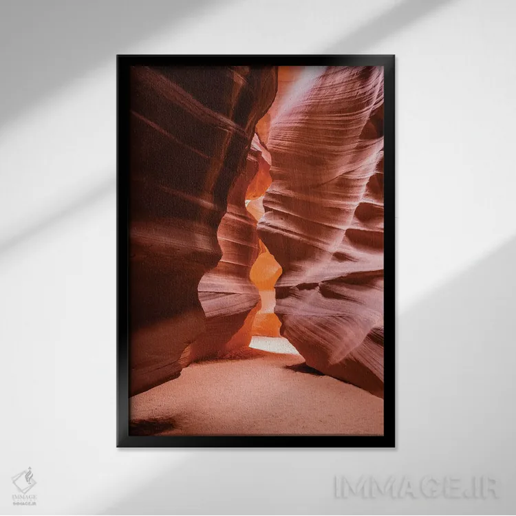 تابلو دکوراتیو Upper Antelope Canyon, Navajo Indian Reservation, Arizona, US… اثر راس بیشاپ - نمای قابدار مشکی