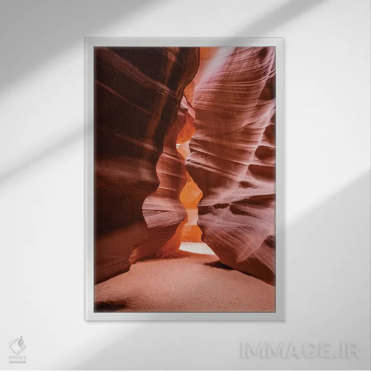 تابلو دکوراتیو Upper Antelope Canyon, Navajo Indian Reservation, Arizona, US… اثر راس بیشاپ - نمای قابدار سفید