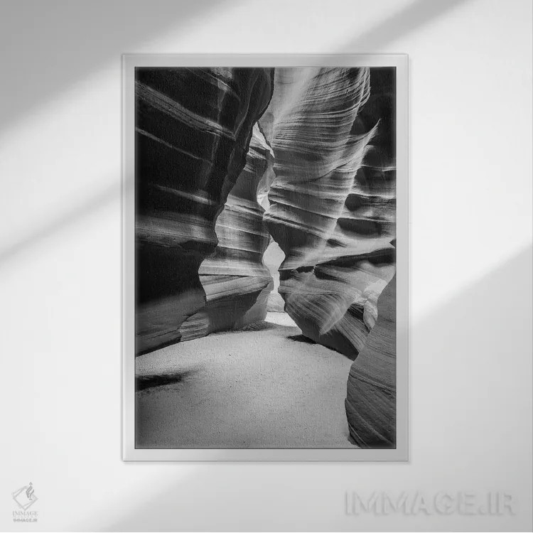 تابلو دکوراتیو Upper Antelope Canyon, Navajo Indian Reservation, Arizona, US… اثر راس بیشاپ - نمای قابدار سفید