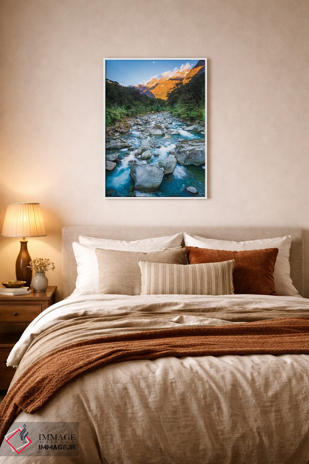 تابلو دکوراتیو Fiordland National Park, South Island,طلوع ماه بر فراز کوه ما… اثر راس بیشاپ - D6W