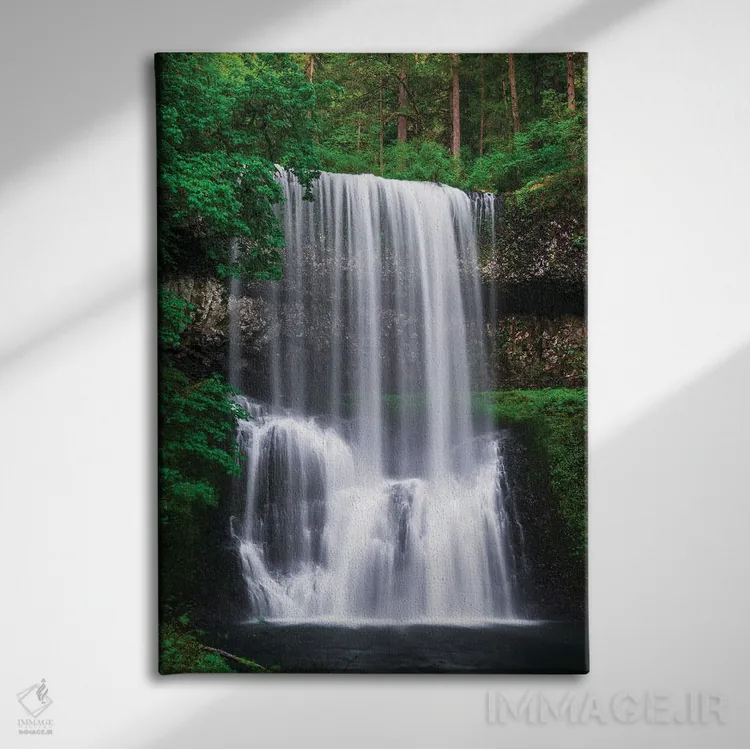 تابلو دکوراتیو Silver Falls State Park, Oregon, USA.,آبشار جنوبی پایینی، پار… اثر راس بیشاپ - نمای روبهرو روی دیوار