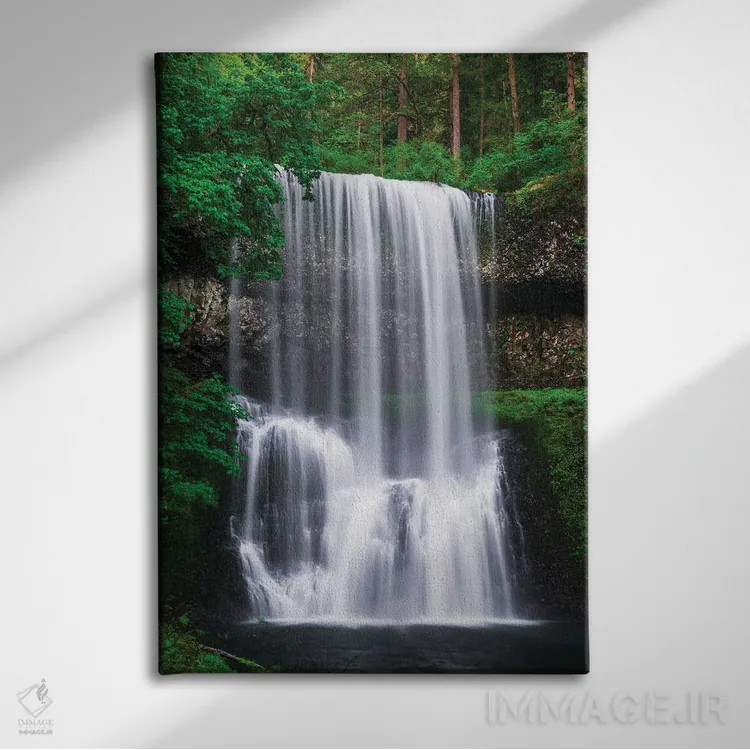 تابلو دکوراتیو Silver Falls State Park, Oregon, USA.,آبشار جنوبی پایینی، پار… اثر راس بیشاپ - نمای روبهرو روی دیوار