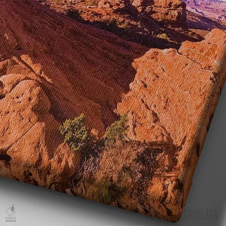 تابلو دکوراتیو Arches National Park, Utah, USA,نور صبحگاهی بر طاقک برجکی از… اثر راس بیشاپ - نمای نزدیک بافت بوم