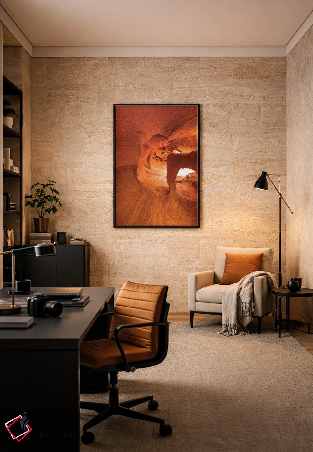 تابلو دکوراتیو Fire Cave, Valley Of Fire State Park, Nevada, USA,طاق سنگی با… اثر راس بیشاپ - D6B