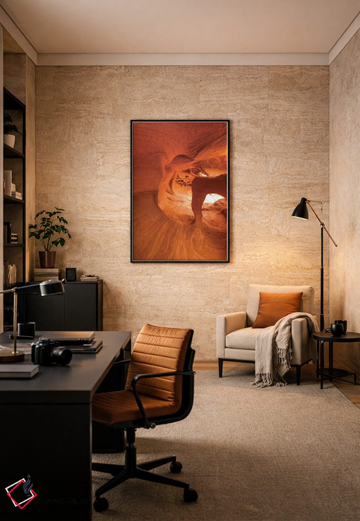 تابلو دکوراتیو Fire Cave, Valley Of Fire State Park, Nevada, USA,طاق سنگی با… اثر راس بیشاپ - D6B