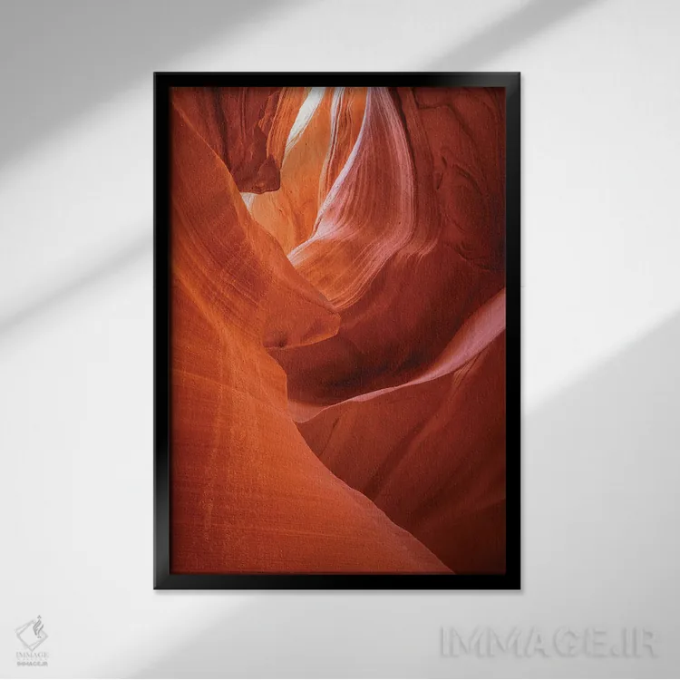 تابلو دکوراتیو Lower Antelope Canyon, Navajo Indian Reservation, Arizona, US… اثر راس بیشاپ - نمای قابدار مشکی