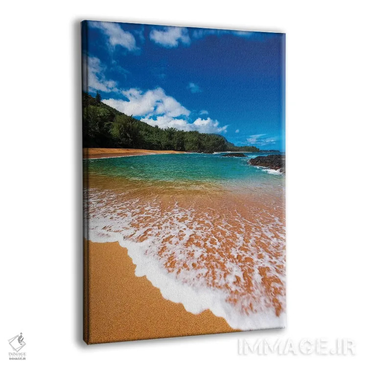 تابلو دکوراتیو Island of Kauai, Hawaii, USA,شن و موج در ساحل لوماهائی، جزیره… اثر راس بیشاپ - نمای پرسپکتیو محصول