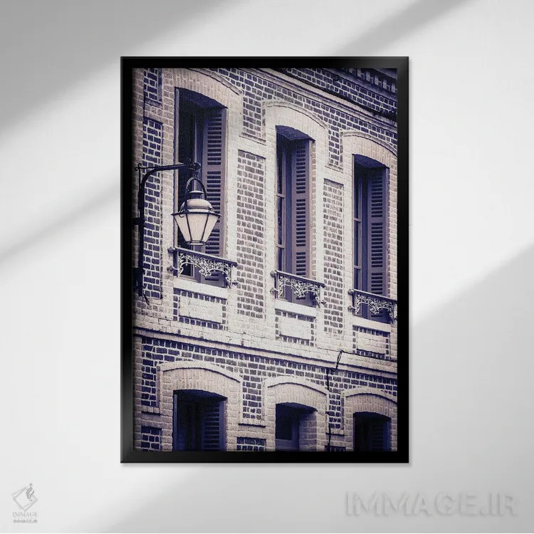 تابلو دکوراتیو Honfleur, Normandy, France I,کوچه باریک و خانه ها، اونفلور، ن… اثر راس بیشاپ - نمای قابدار مشکی
