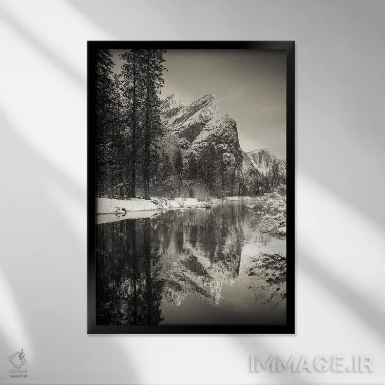 تابلو دکوراتیو Yosemite National Park, California, USA I,سه برادر بر فراز رو… اثر راس بیشاپ - نمای قابدار مشکی