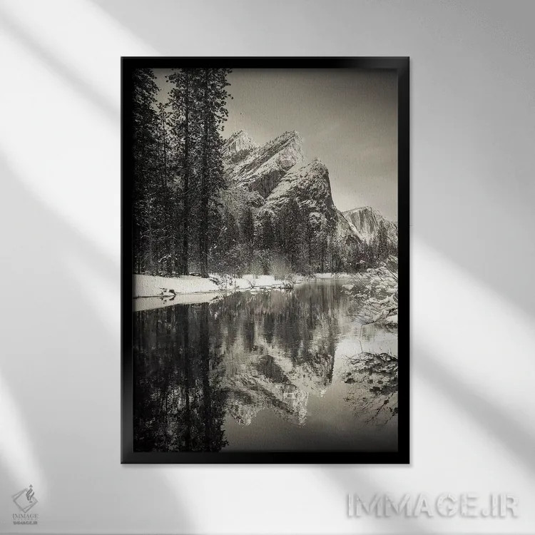 تابلو دکوراتیو Yosemite National Park, California, USA I,سه برادر بر فراز رو… اثر راس بیشاپ - نمای قابدار مشکی