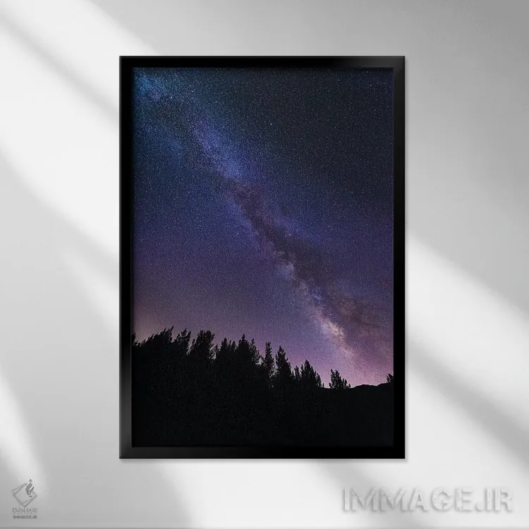 تابلو دکوراتیو Los Padres National Forest, California, USA,راه شیری بر فراز… اثر راس بیشاپ - نمای قابدار مشکی