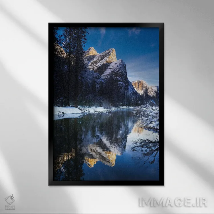 تابلو دکوراتیو Yosemite National Park, California, USA II,سه برادر بر فراز ر… اثر راس بیشاپ - نمای قابدار مشکی