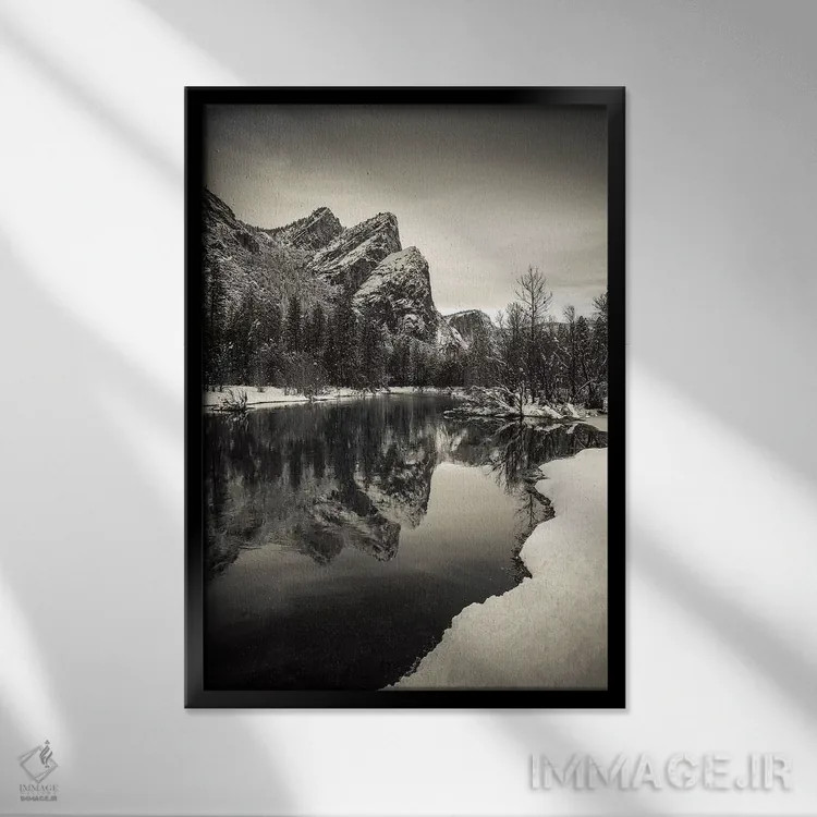 تابلو دکوراتیو Yosemite National Park, California, USA IV,سه برادر بر فراز ر… اثر راس بیشاپ - نمای قابدار مشکی