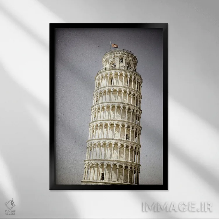 تابلو دکوراتیو Pisa, Tuscany, Italy,برج کج پیزا، پیزا، توسکانی، ایتالیا اثر راس بیشاپ - نمای قابدار مشکی