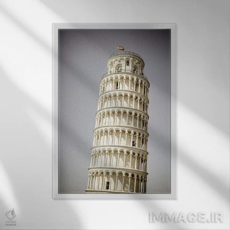 تابلو دکوراتیو Pisa, Tuscany, Italy,برج کج پیزا، پیزا، توسکانی، ایتالیا اثر راس بیشاپ - نمای قابدار سفید