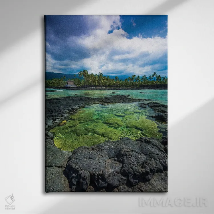 تابلو دکوراتیو Pu'uhonua O Honaunau National Historic Park, Kona Coast, Hawa… اثر راس بیشاپ - نمای روبهرو روی دیوار