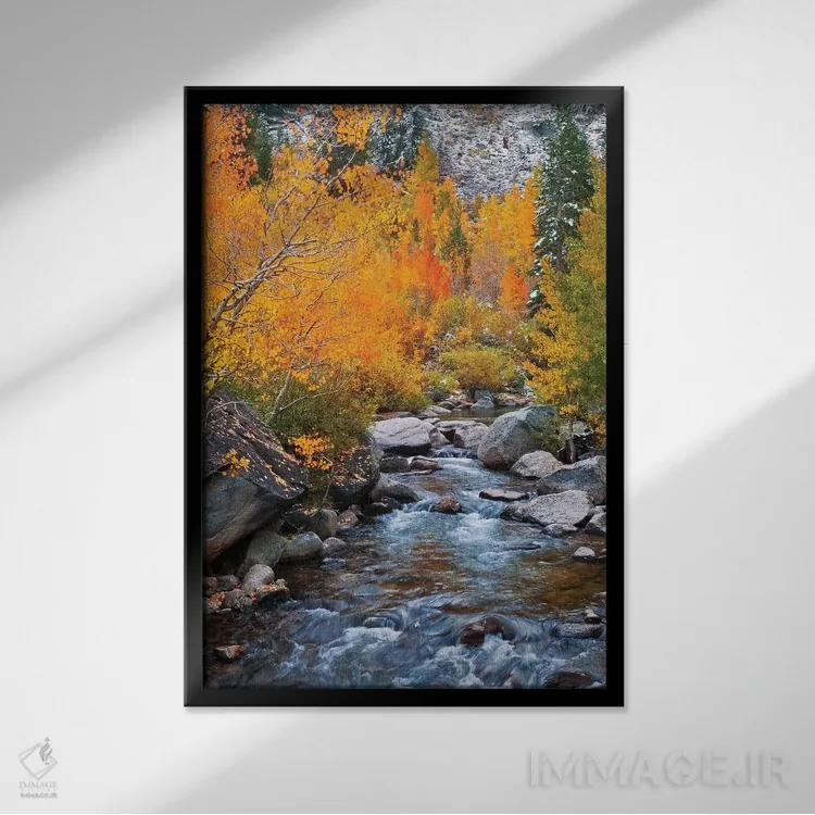 تابلو دکوراتیو Bishop Creek, Inyo National Forest, California, USA,رنگ های پ… اثر راس بیشاپ - نمای قابدار مشکی